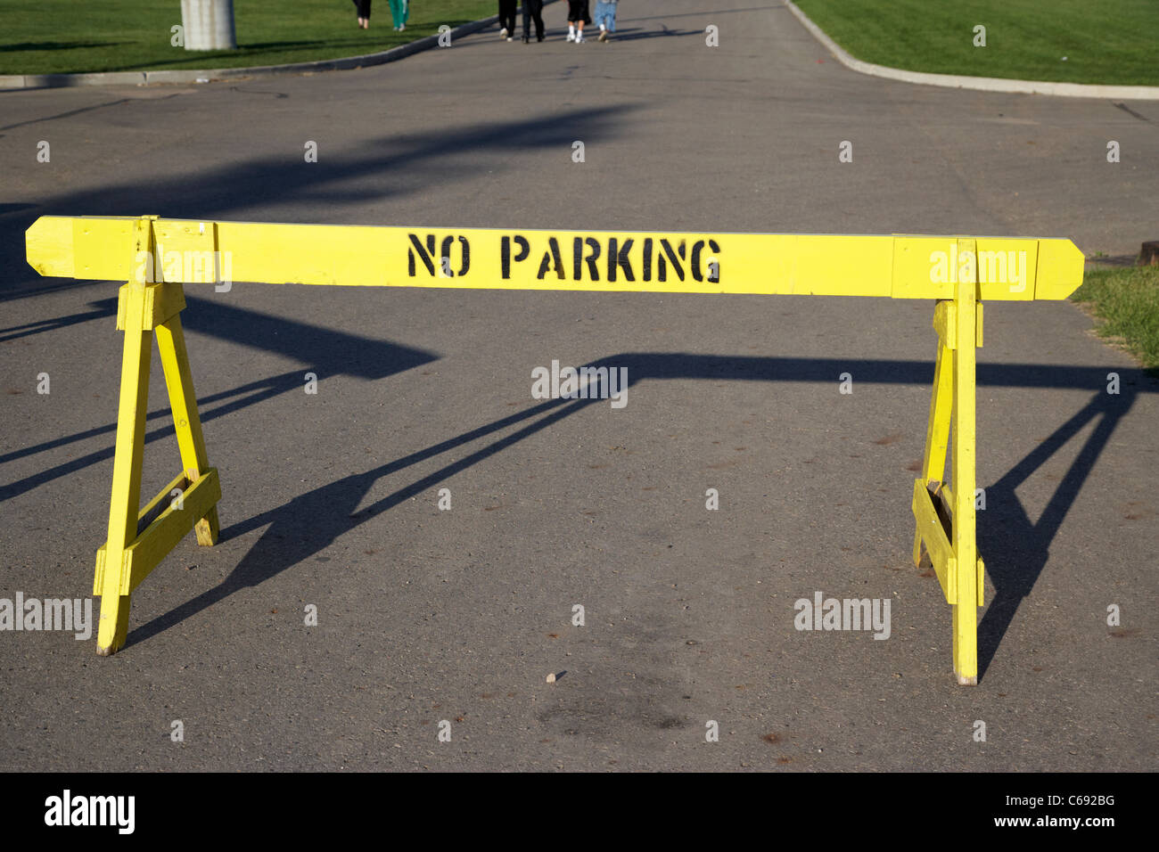 Pas de parking barrière routière temporaire Saskatoon Saskatchewan Canada Banque D'Images