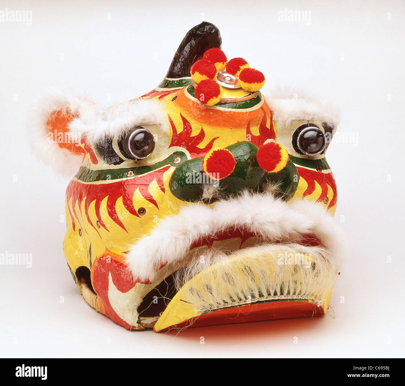 La danseuse Lion Nouvel An chinois masque de lion, Hong Kong, République populaire de Chine Banque D'Images