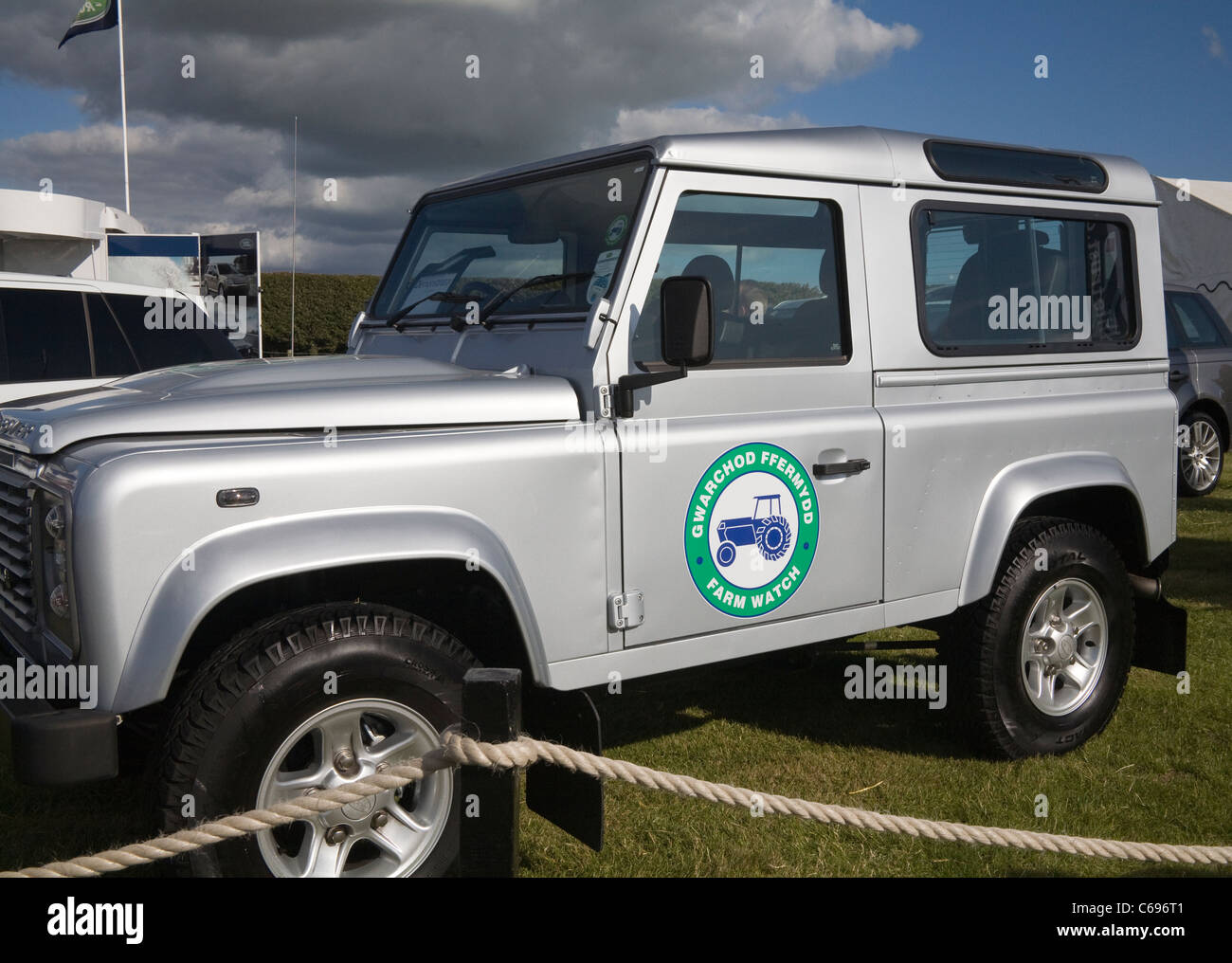 Le Nord du Pays de Galles UK Land Rover la promotion de l'Observatoire de la ferme au Pays de Galles conçu pour réduire la criminalité en milieu rural Banque D'Images