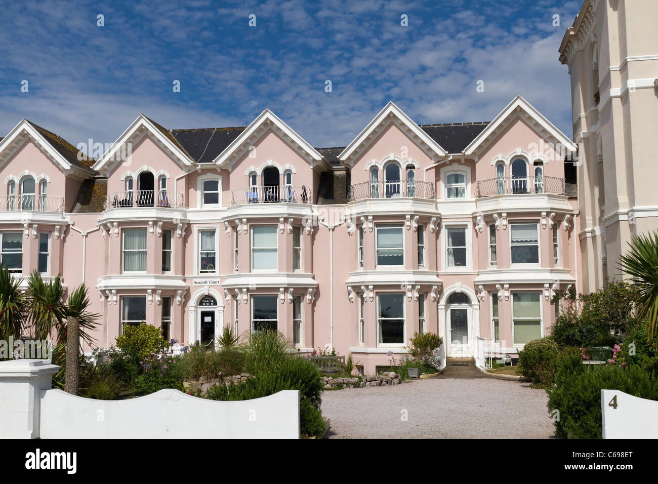 Appartements de vacances et appartements en front de mer le long de Teignmouth Banque D'Images