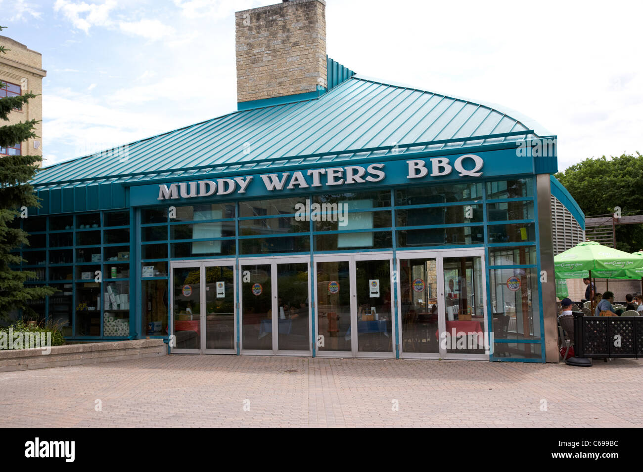 Muddy Waters restaurant barbecue La Fourche Winnipeg Manitoba Canada Banque D'Images