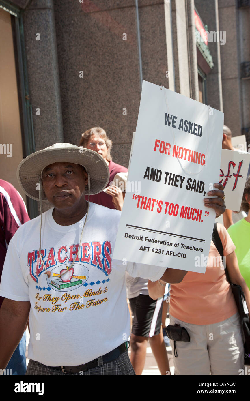 Protestation des salaires des enseignants Banque D'Images
