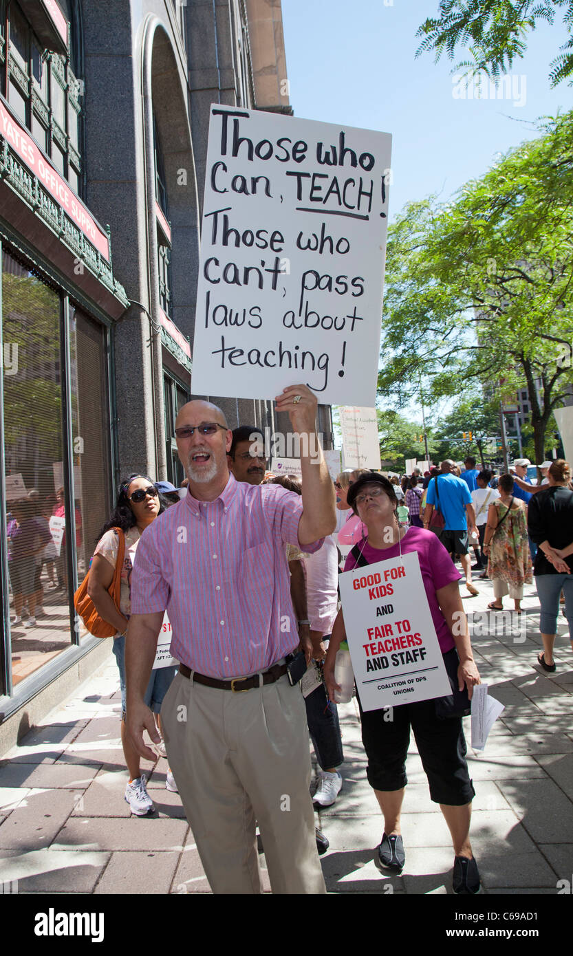 Protestation des salaires des enseignants Banque D'Images