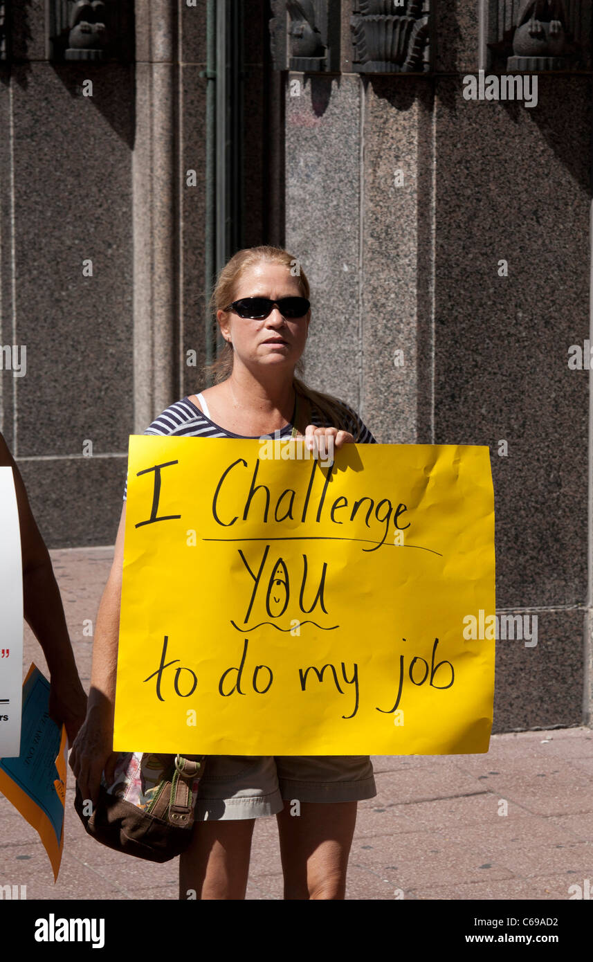 Protestation des salaires des enseignants Banque D'Images