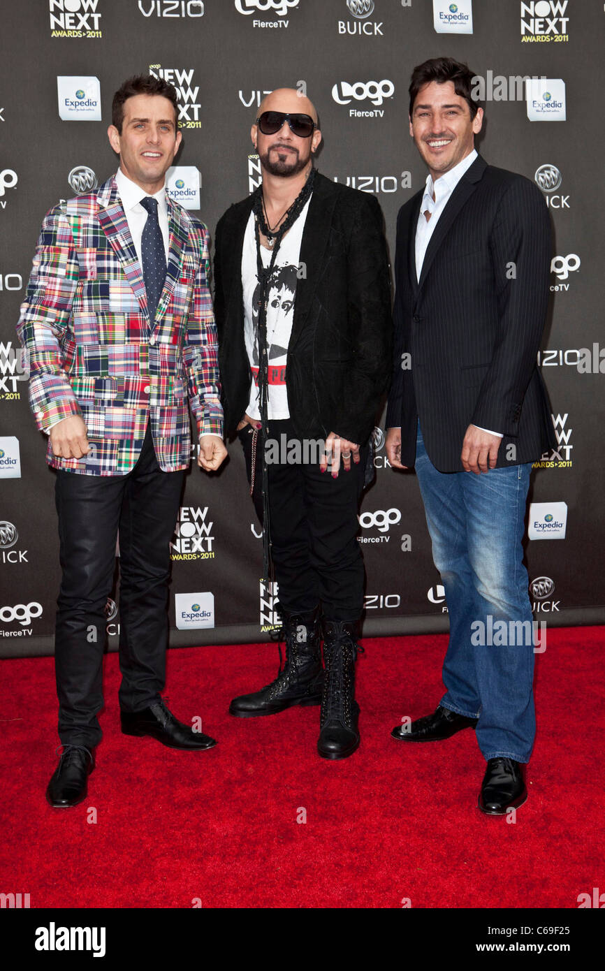 Joe MCINTYRE, A.J. McLean, Jonathan Knight au niveau des arrivées pour le Logo NOUVEAU MAINTENANT SUIVANT Awards 2011, l'Avalon, Los Angeles, CA Banque D'Images