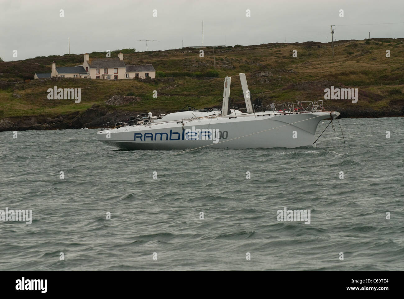 Rambler 100 au mouillage dans la baie de Baltimore ayant été récupérés Banque D'Images