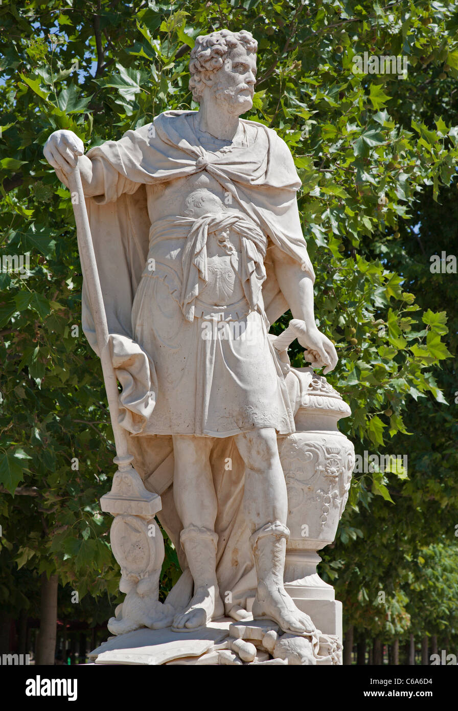Paris - statue de jardin des Tuileries Banque D'Images