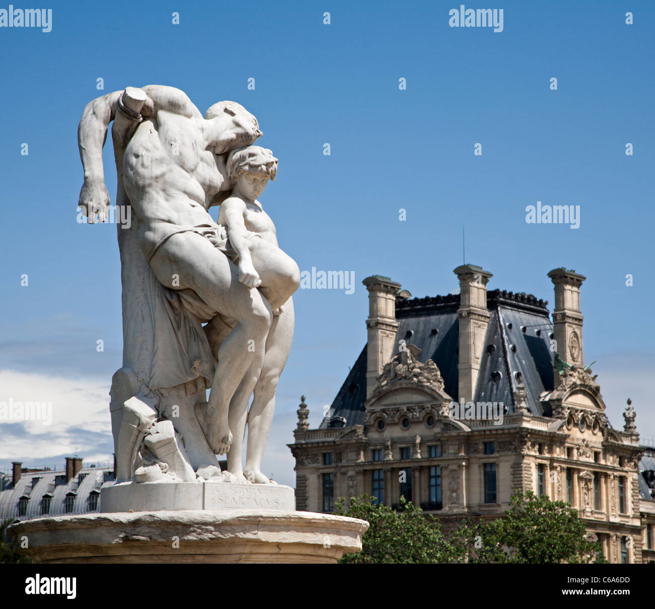 Paris - Le Serment de Spartacus Barrias (1869) LE SERMENT DE SPARTACUS - Jardin des Tuileries Banque D'Images