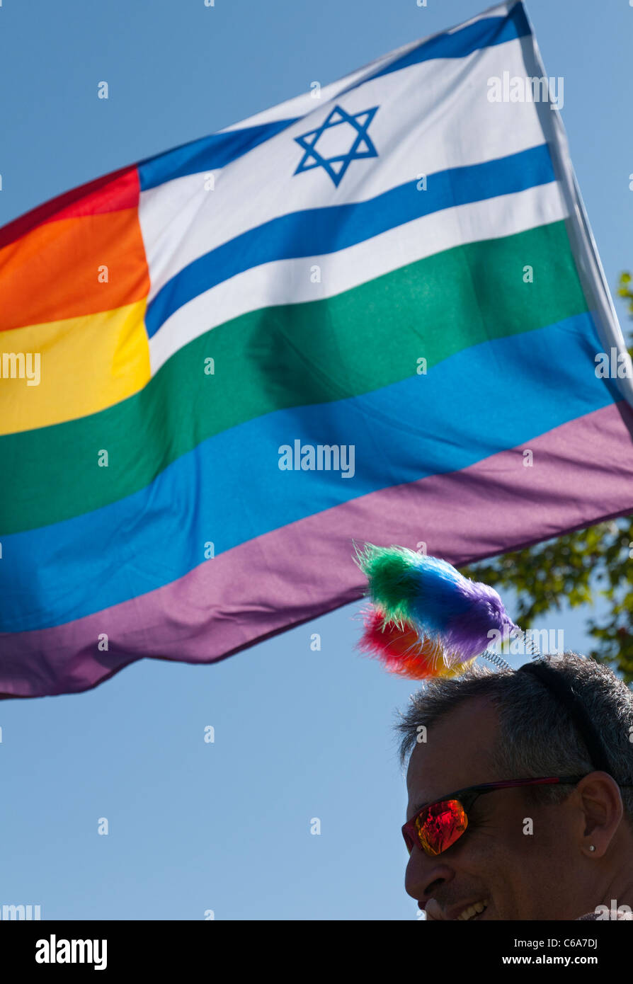 Gay Pride Parade à Jérusalem. Israël Banque D'Images