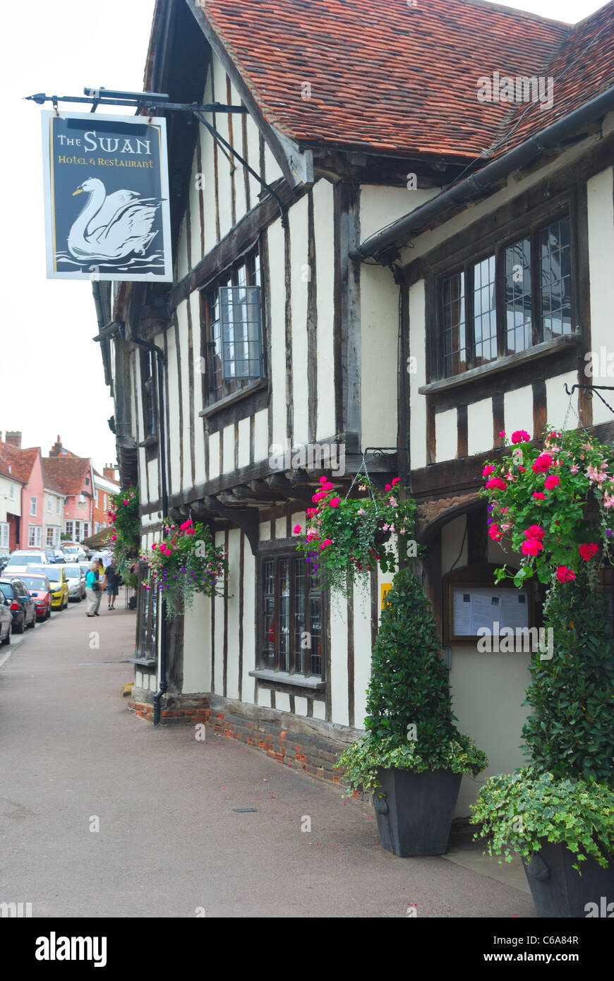 Swan Inn Suffolk Lavenham Banque D'Images