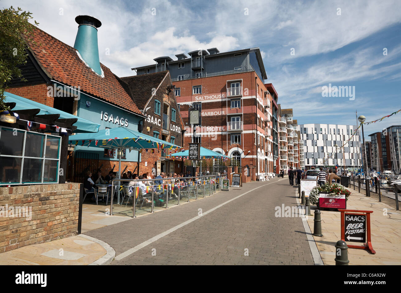 Grande-bretagne Angleterre Suffolk Ipswich Waterside Wherry Quayside Isaacs et Salthouse Harbour Hotel Banque D'Images