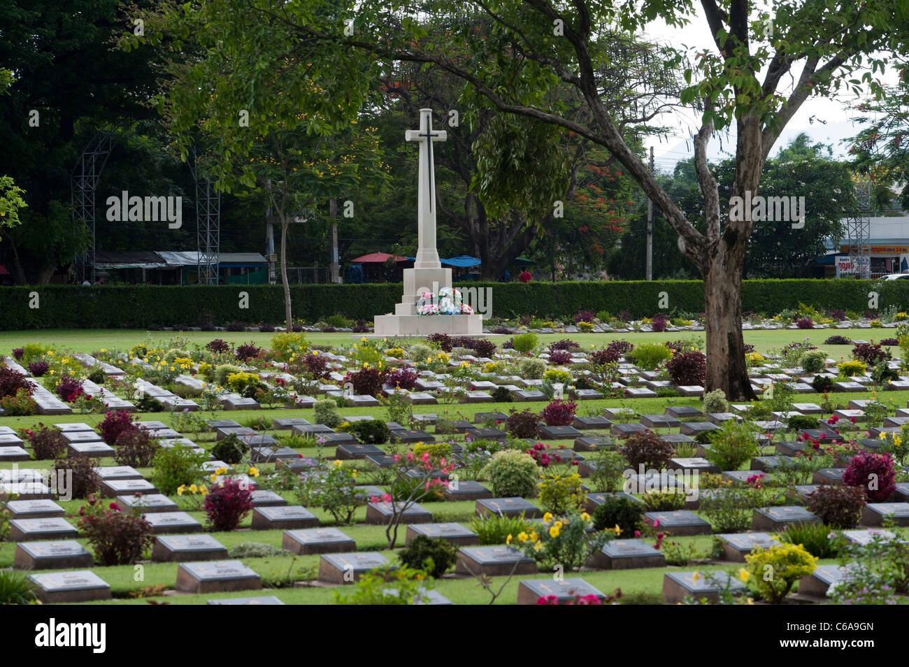 Cimetière de guerre Don Rak Thaïlande Kanchanaburi Banque D'Images