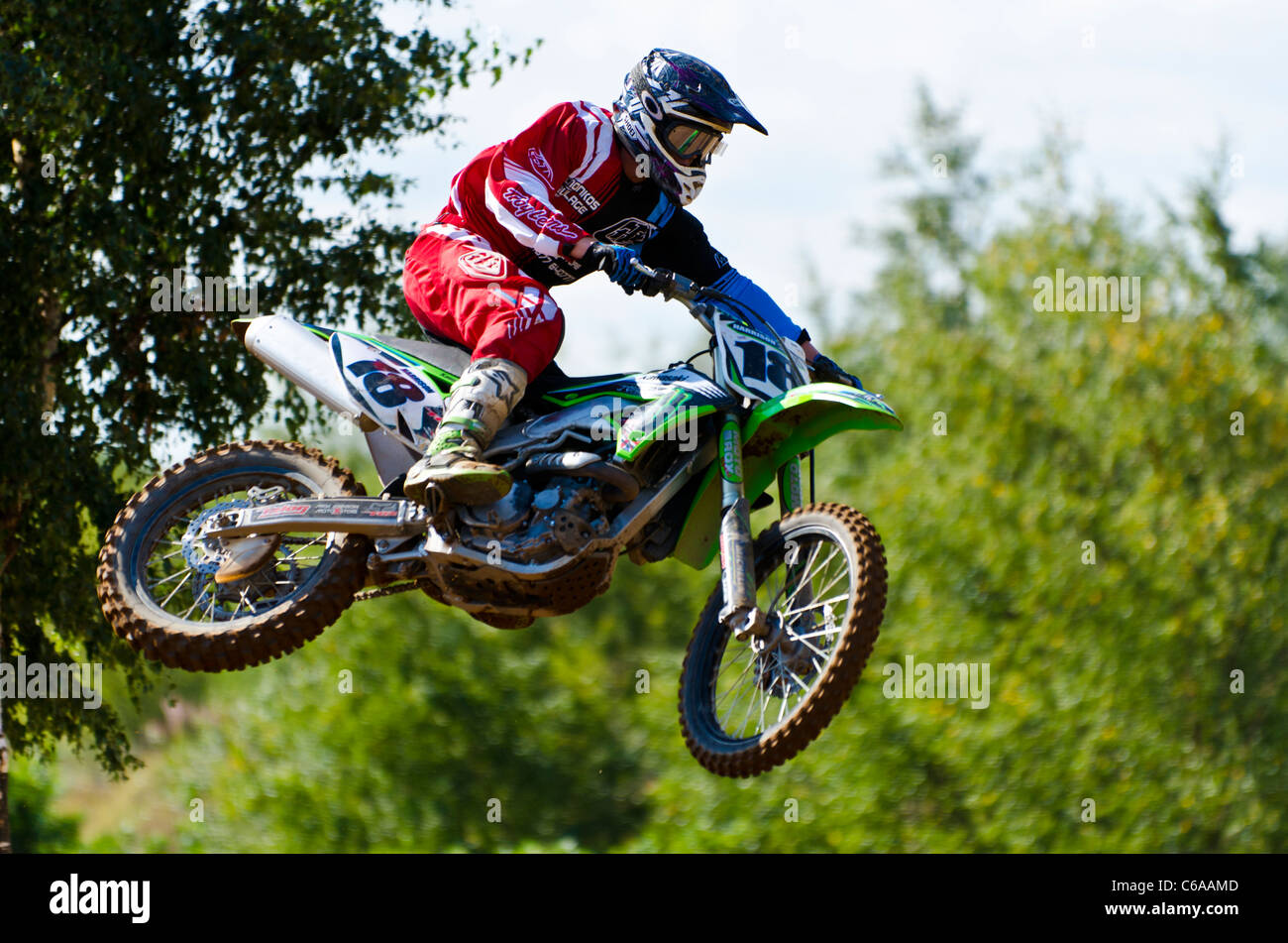 Course de motocross @ Finningley, Yorkshire, Royaume-Uni Banque D'Images