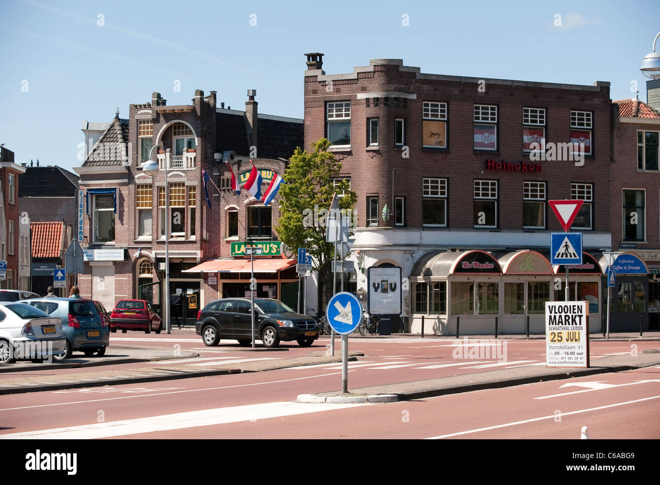 Main Road Junction Leiden Nederland Pays-Bas Hollande Banque D'Images