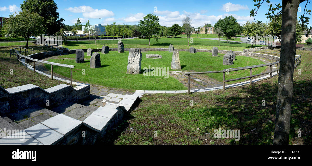 Le cercle Gorsedd à Ebbw Vale à Gwent au pays de Galles. Banque D'Images