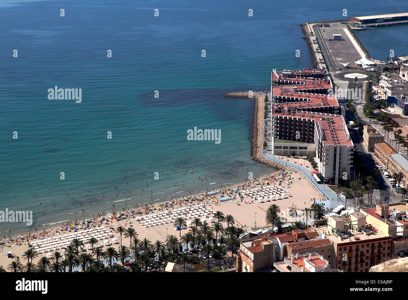 Château Santa Barbara à Alicante. Banque D'Images