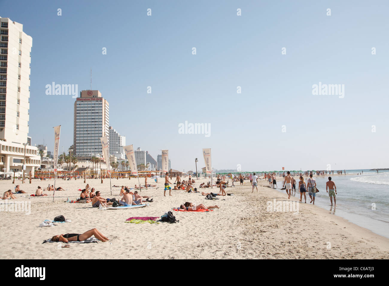 Plage, à Tel Aviv, Israël Banque D'Images