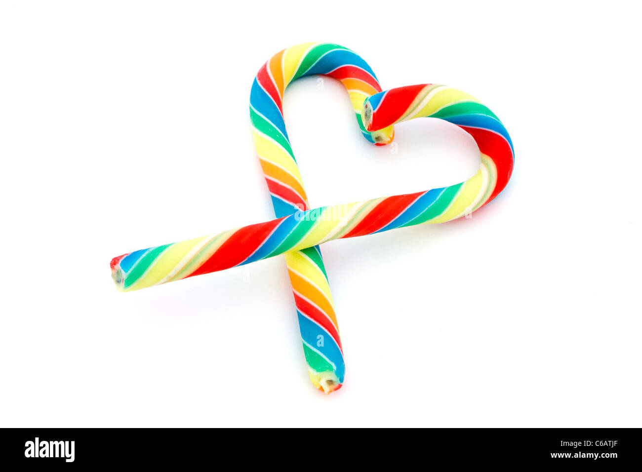 Canne bolognaise cœur over white Banque D'Images