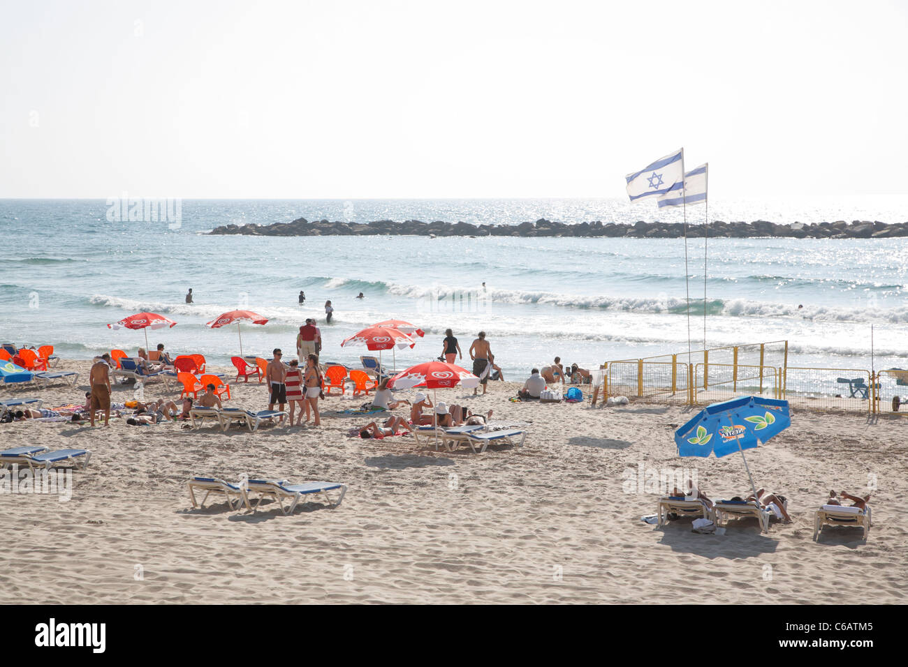 Plage, à Tel Aviv, Israël Banque D'Images