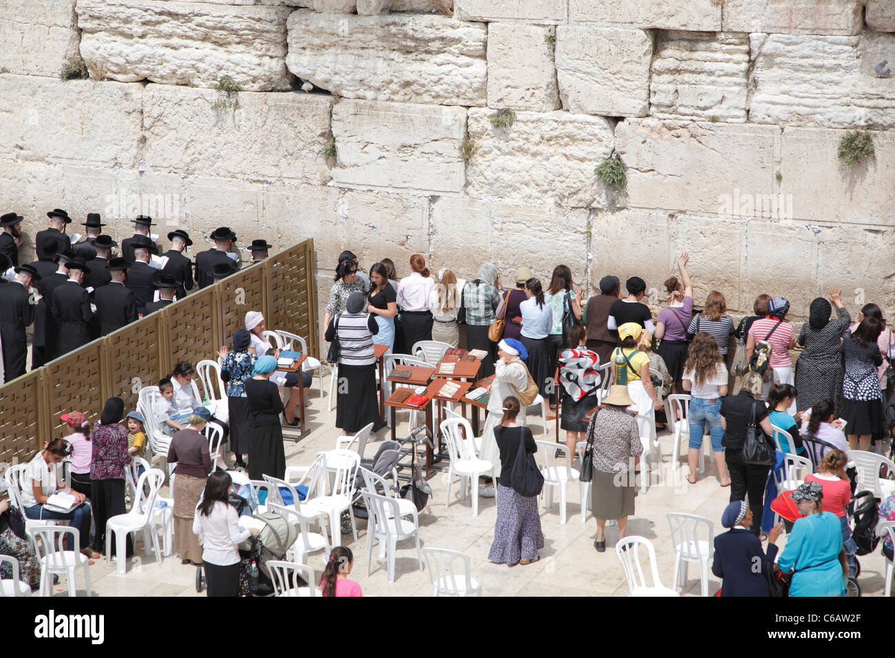 Mur occidental, Mur des lamentations, Jérusalem, Israël Banque D'Images