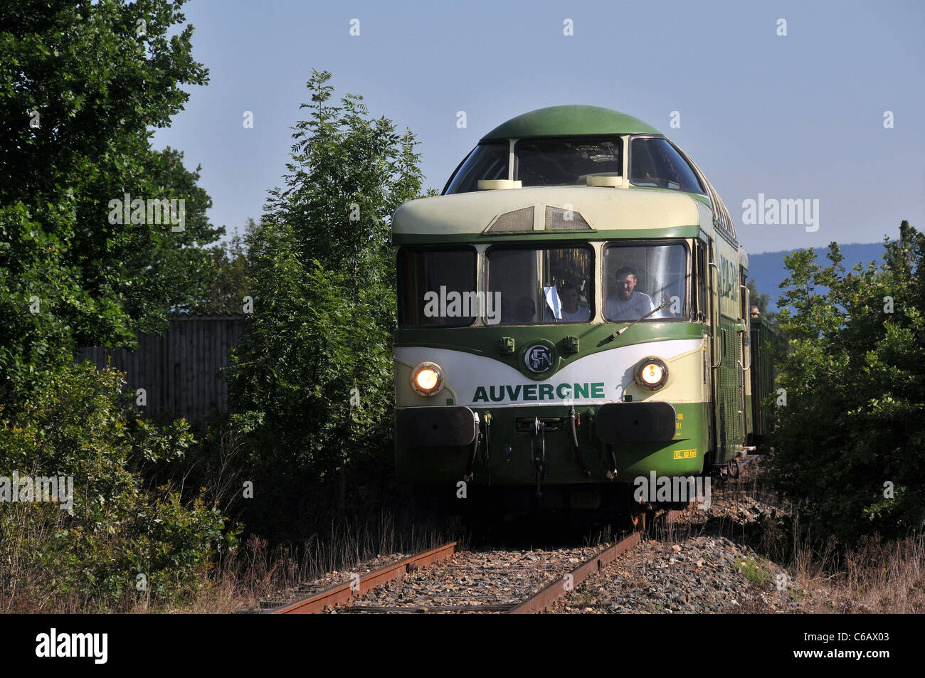 Train panoramique touristique d'Ambert France Livradois-Forez Banque D'Images
