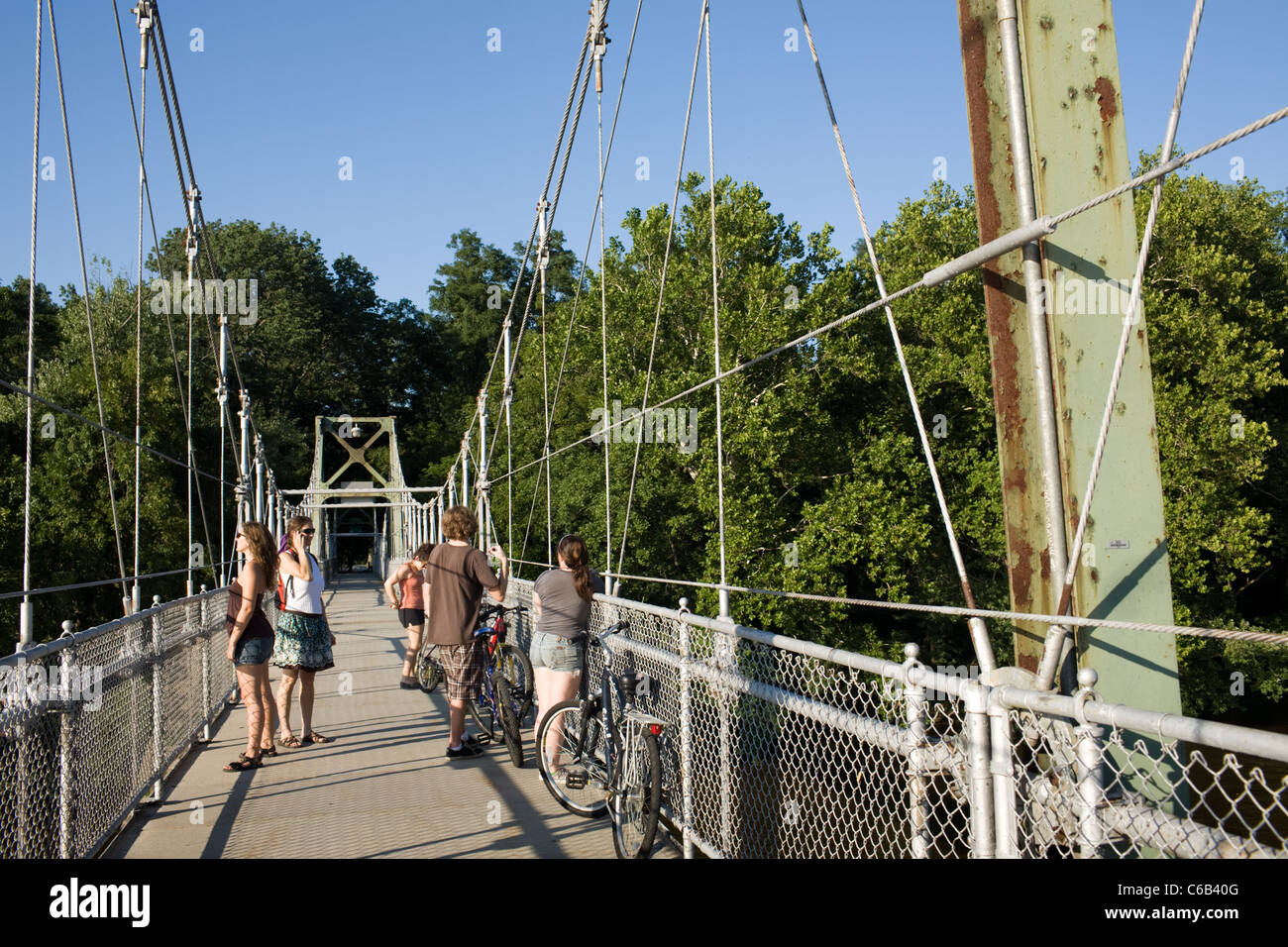 Passerelle pour piétons de taureaux Island, Raven Rock, New Jersey, Delaware River à travers à la Pennsylvanie Banque D'Images