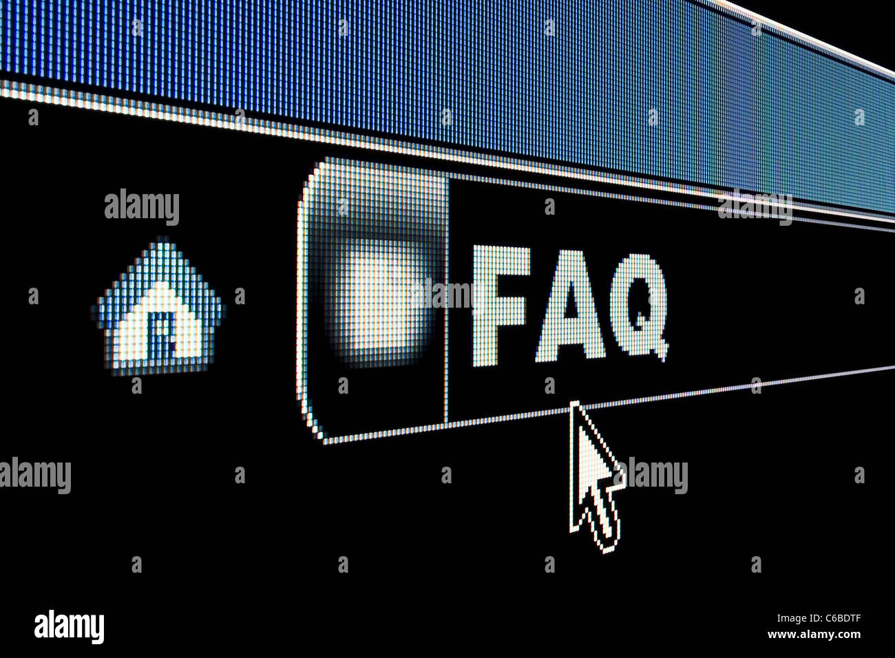FAQ concept dans un navigateur internet l'adresse URL Banque D'Images