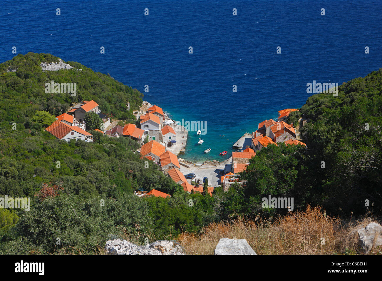 Lucica, Bay sur l'île de Lastovo Lastovo en ville. Banque D'Images