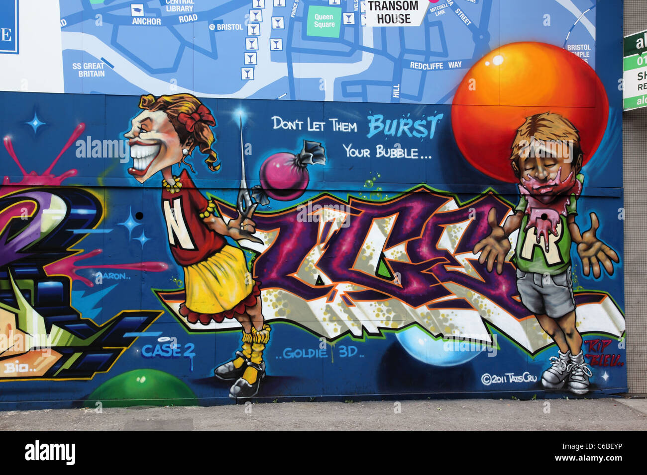 Voir aucun mal, le plus grand projet d'art de rue, Bristol, Angleterre Banque D'Images
