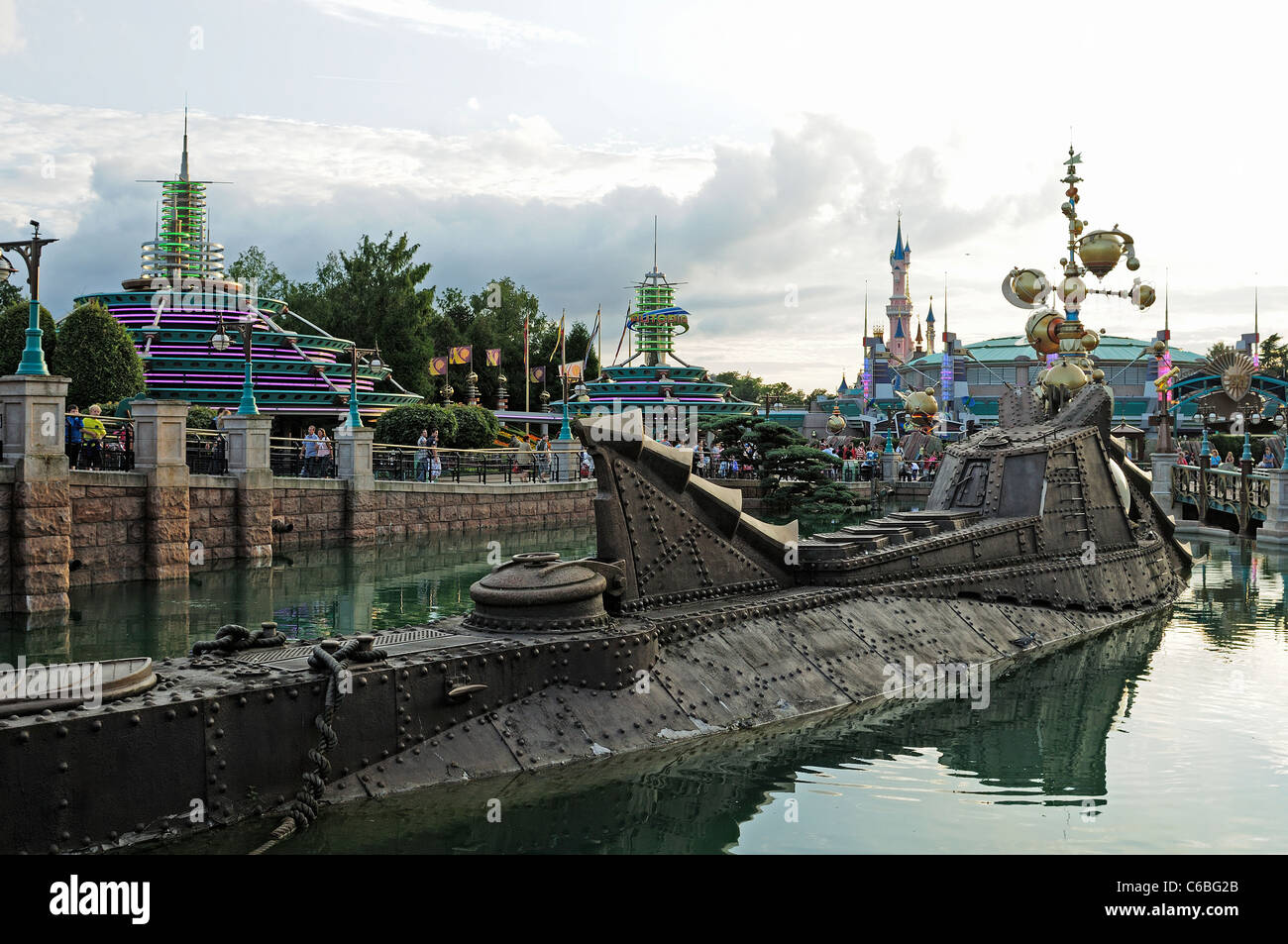 Le sous-marin Nautilus. Discoveryland, Disneyland Paris. Banque D'Images