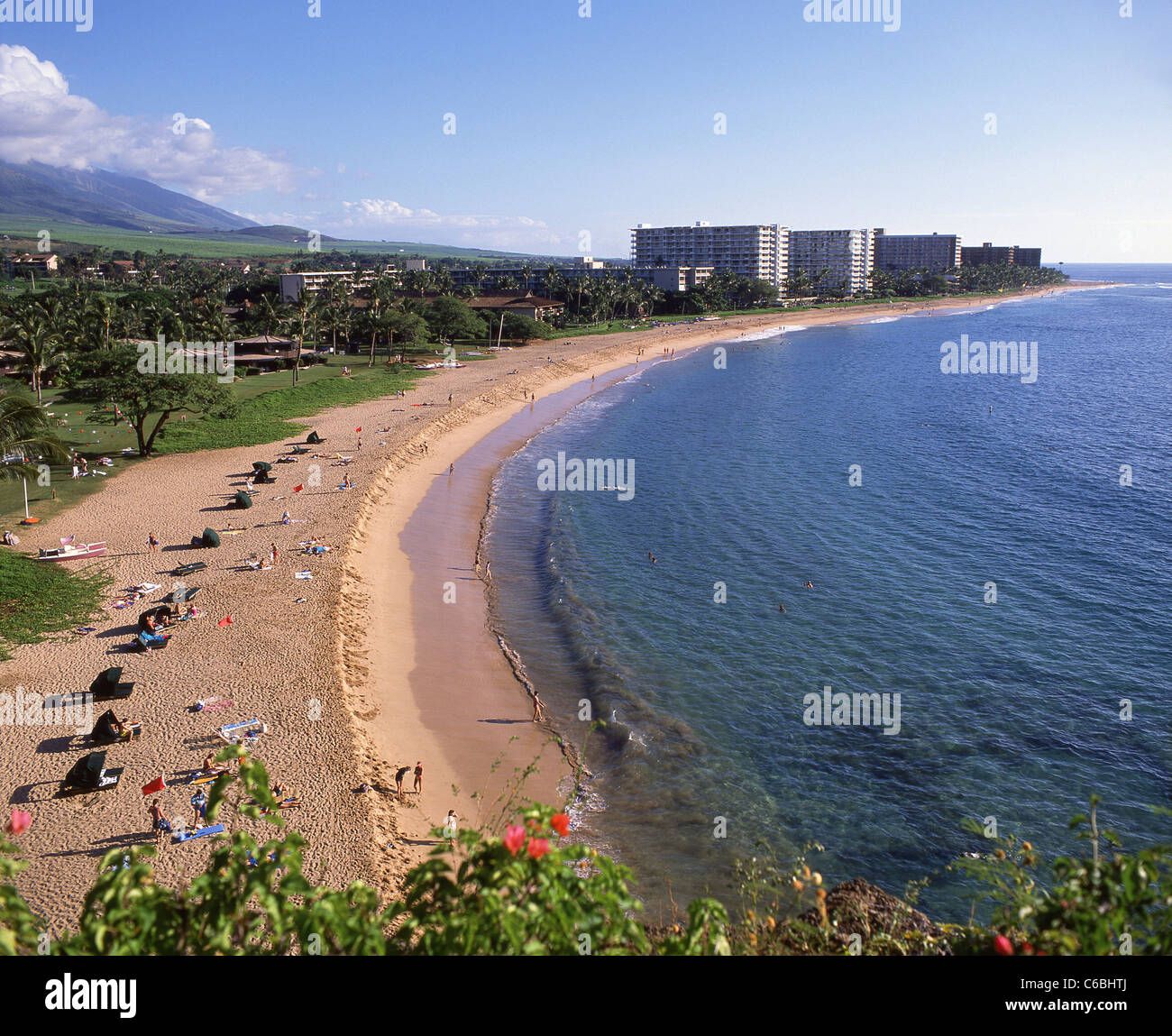 Kaanapali Beach, Kaanapali, Maui, Hawaii, États-Unis d'Amérique Banque D'Images