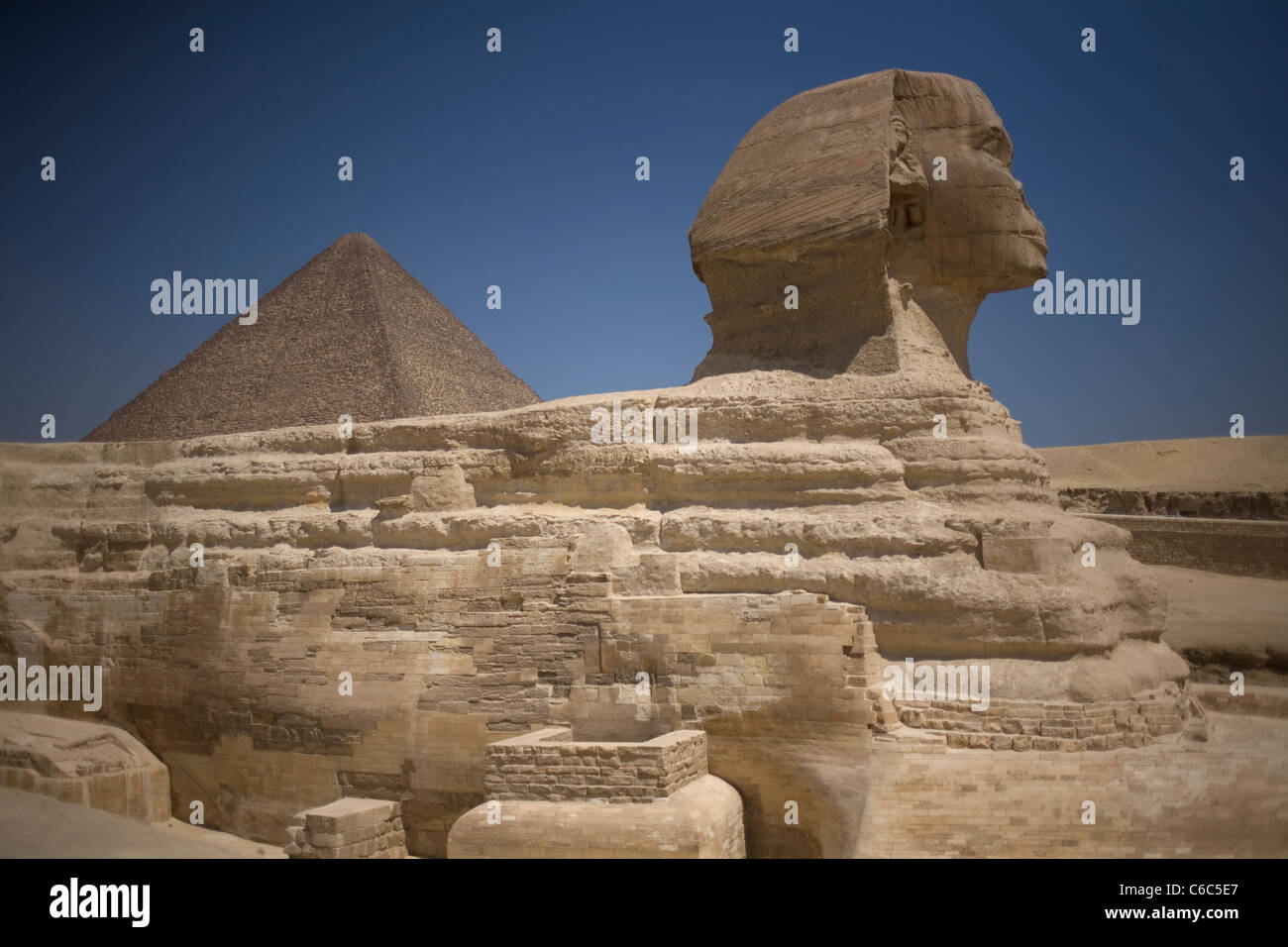 Le grand Sphinx de Gizeh, près du Caire, Egypte, 9 août 2011 Banque D'Images