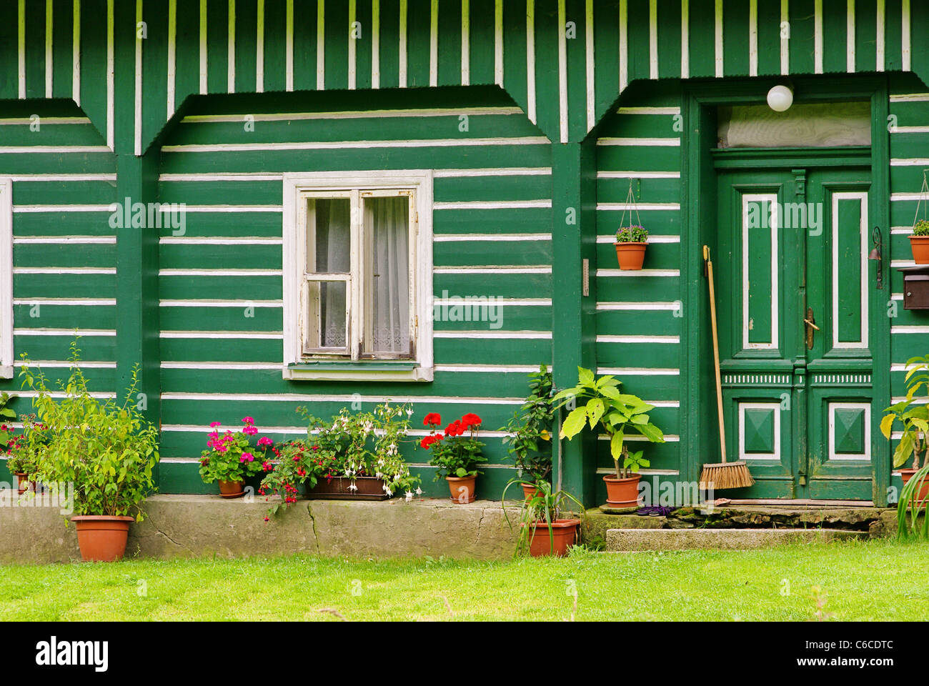 Umgebindehaus - maison à pans de bois 03 Banque D'Images