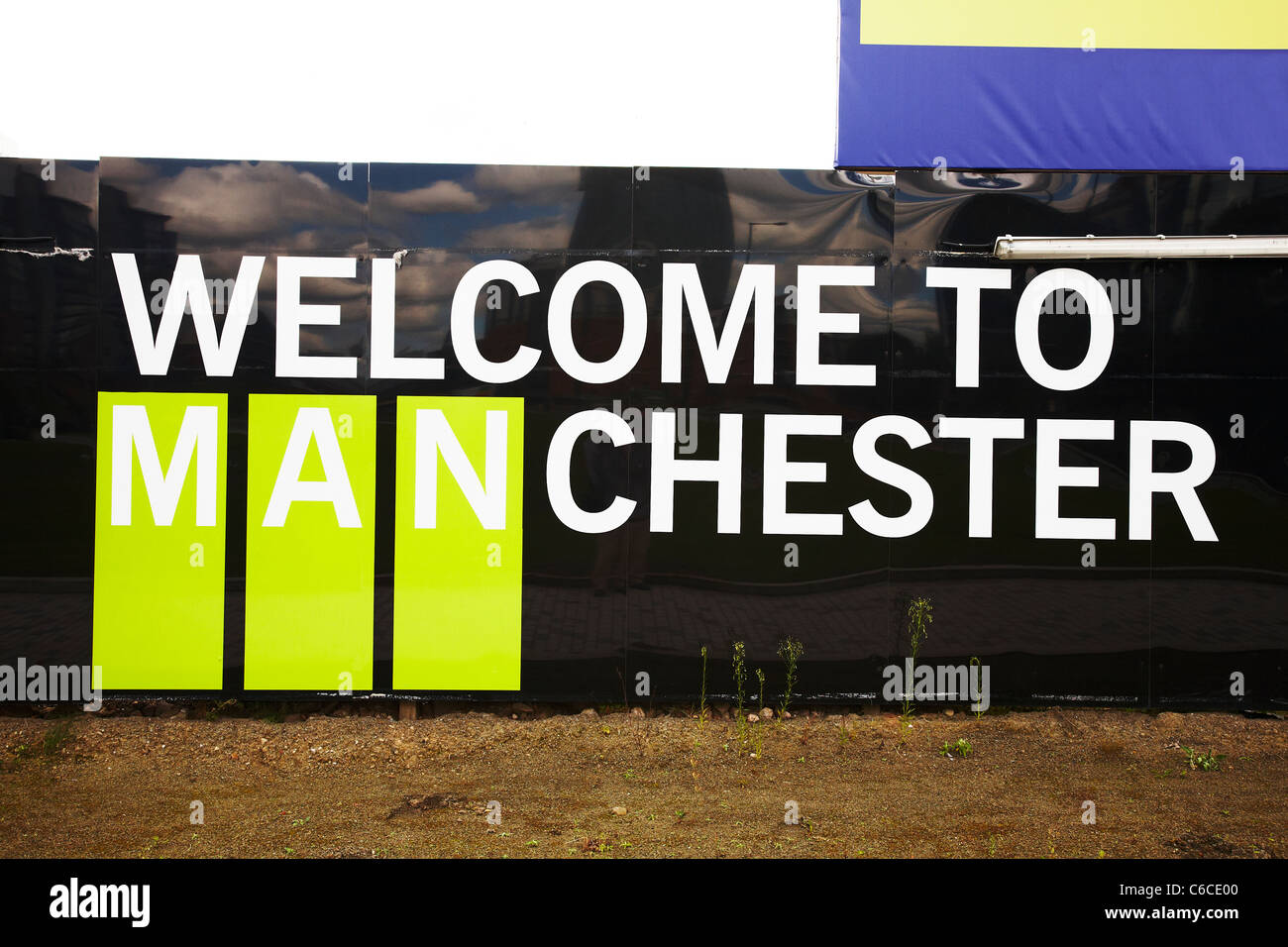 Bienvenue à Manchester banner Banque D'Images