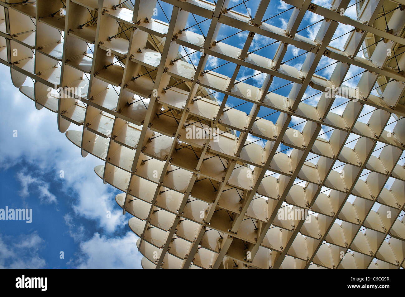 Grille de haut de Metropol Parasol structure, Séville, Espagne Banque D'Images