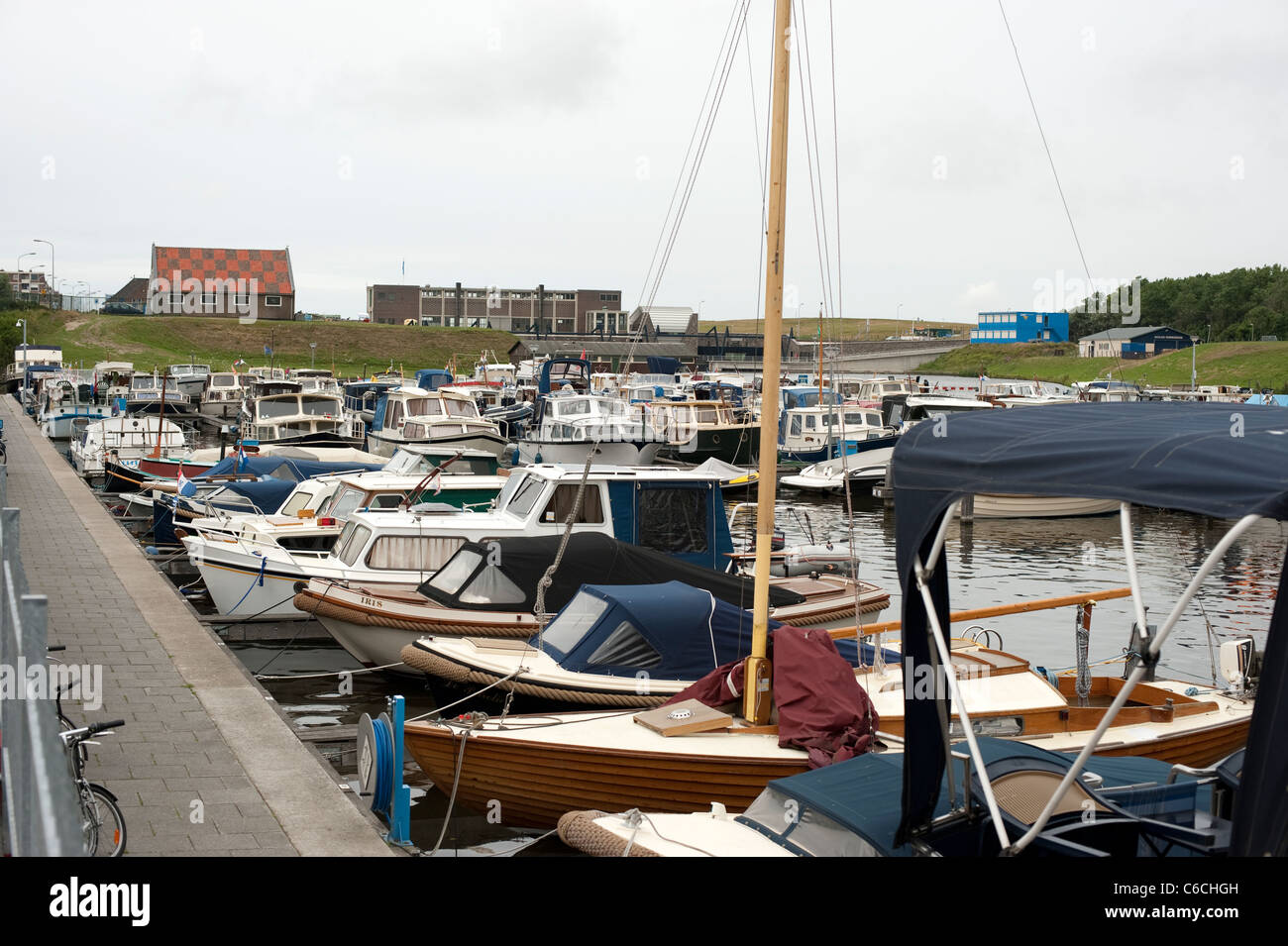 Boat Yachts marina Katwijk aan Zee Pays-bas Hollande Europe Banque D'Images