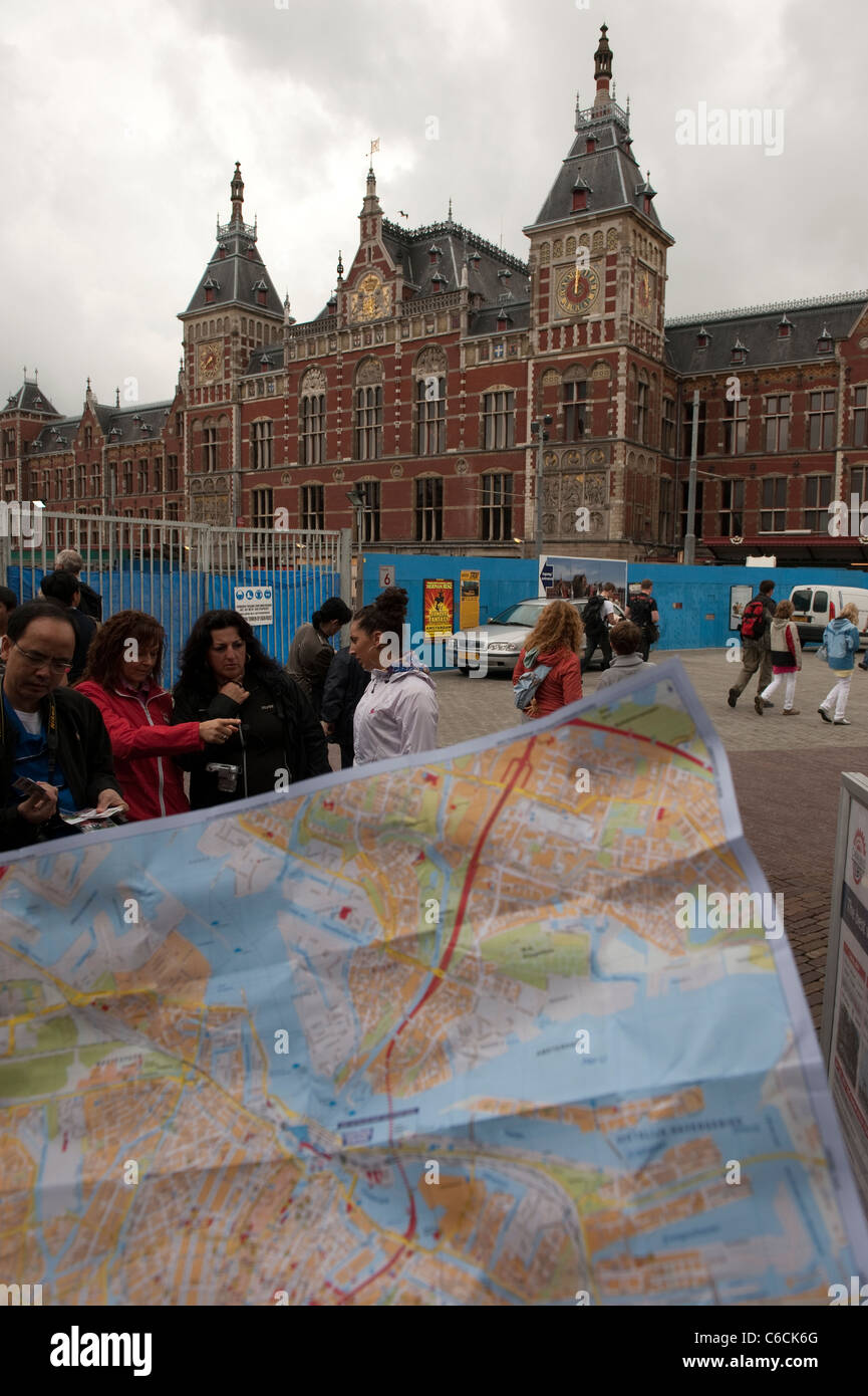 Carte Touristique Perdu à Amsterdam Pays Bas Hollande Europe