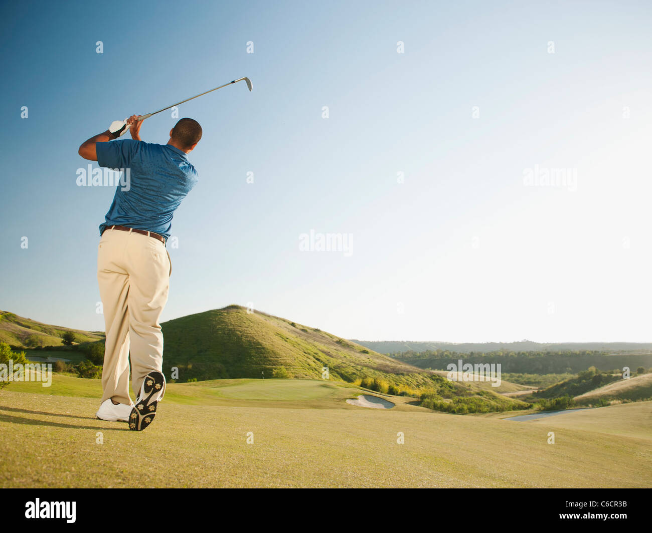 Club de golf golfeur balancer noir Banque D'Images