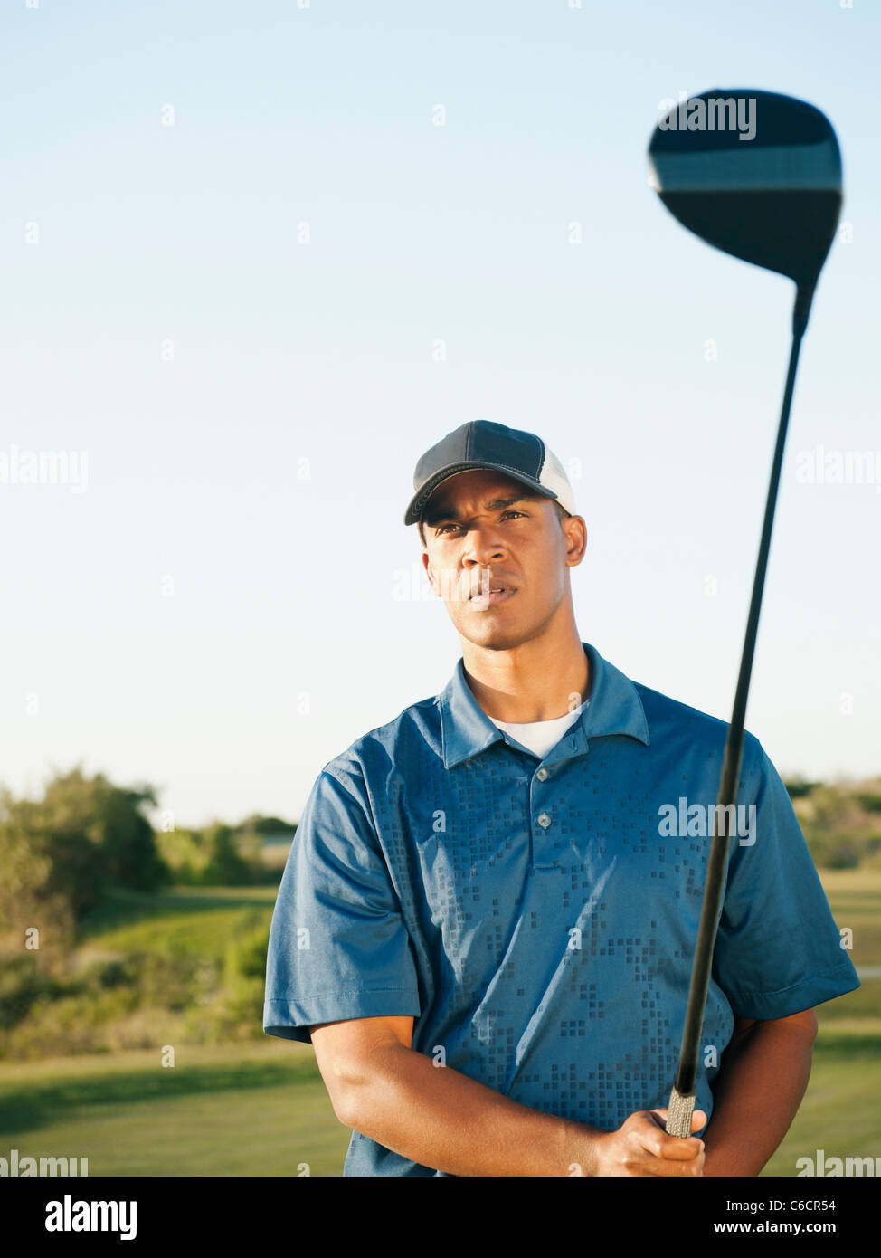 Golf golfeur noir Banque D'Images