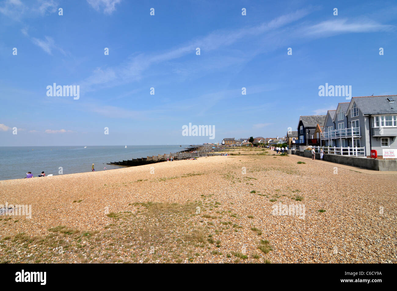 Whitstable Kent ville balnéaire beach huîtres Banque D'Images