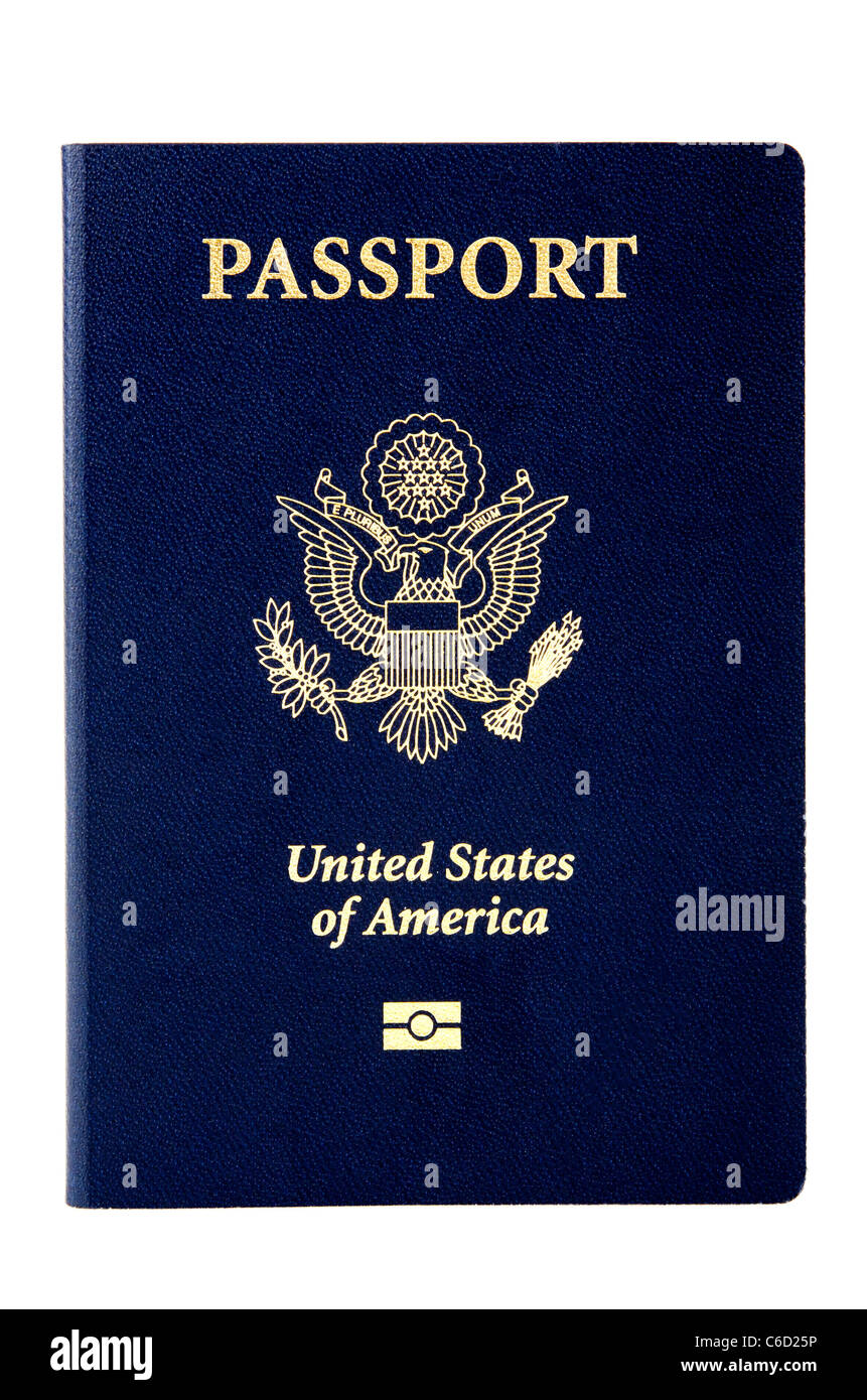 Très propre image d'un passeport US on white Banque D'Images