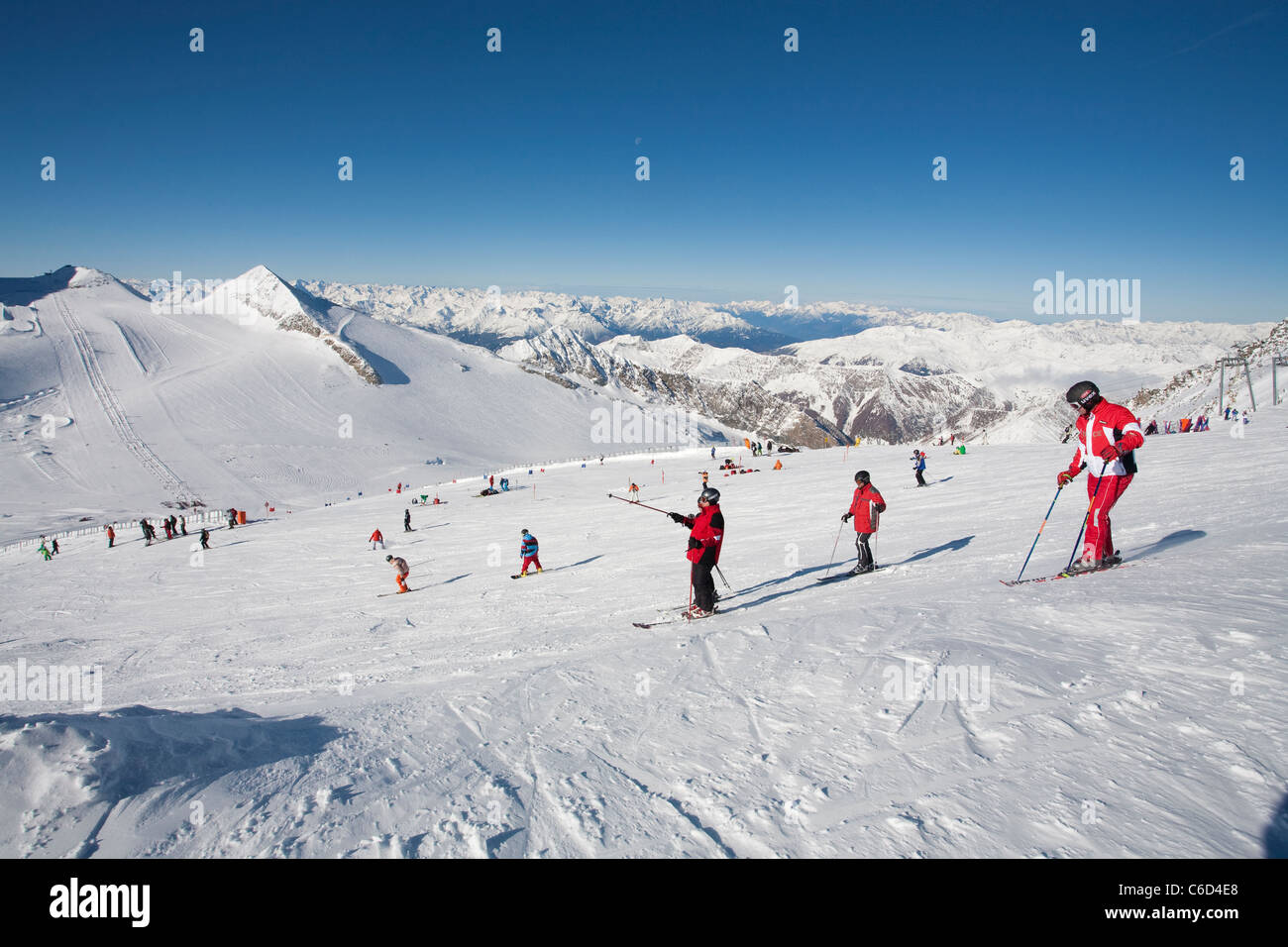 Hintertuxer Gletscher suis Skifahrer, skieur au glacier de Hintertux Banque D'Images