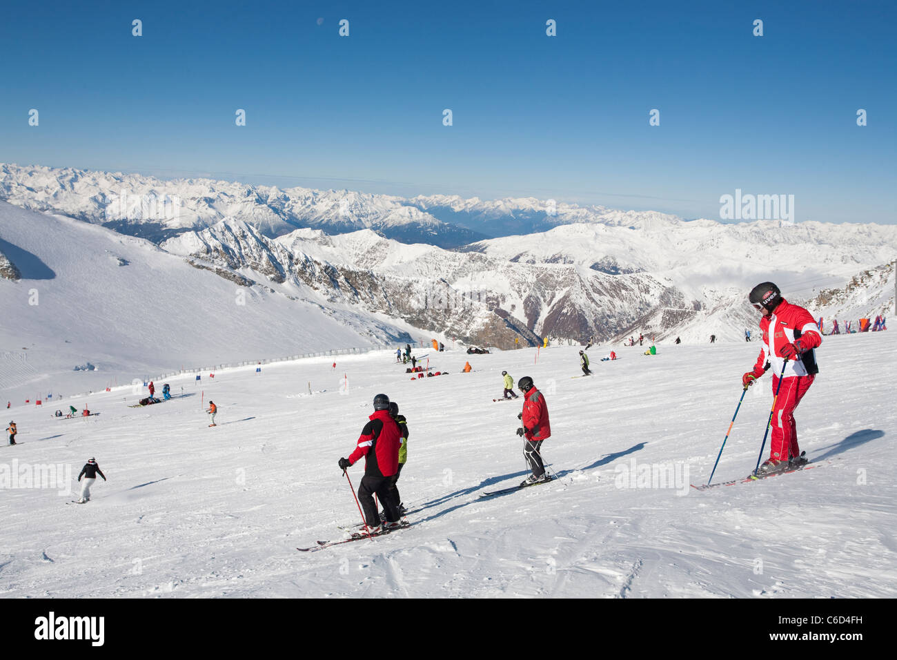 Hintertuxer Gletscher suis Skifahrer, skieur au glacier de Hintertux Banque D'Images