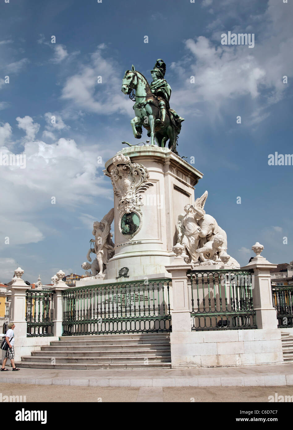 Statue du roi José I, Praca do Comercio Banque D'Images