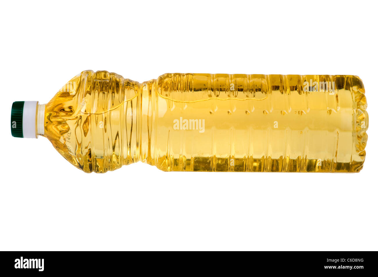 Objet sur blanc - bouteille d'huile close up Banque D'Images