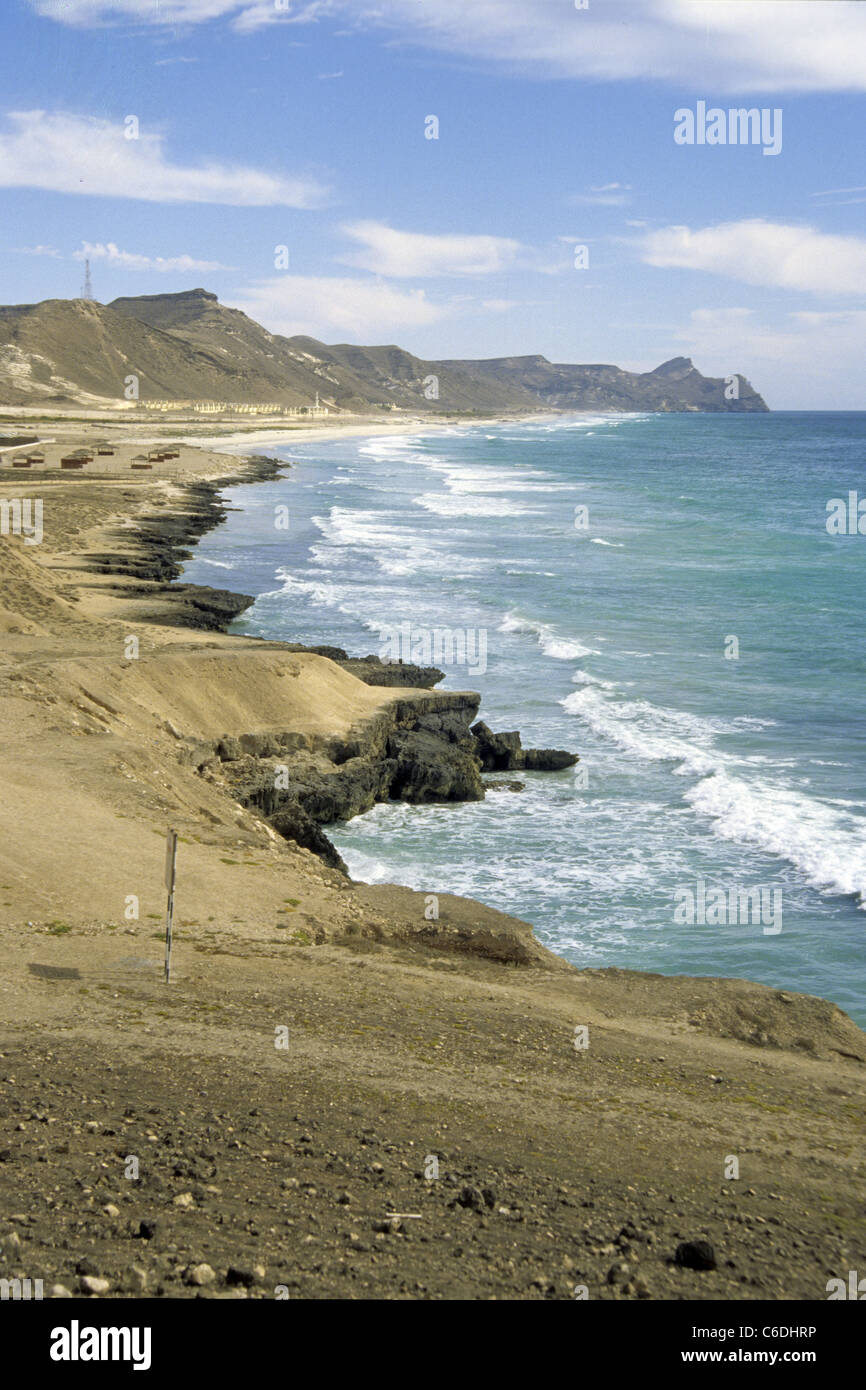 Kueste von, Al Mughsayl, Bucht, Salalah, littoral, Al Mughsayl Bay, Bay, plage, à Salalah Banque D'Images