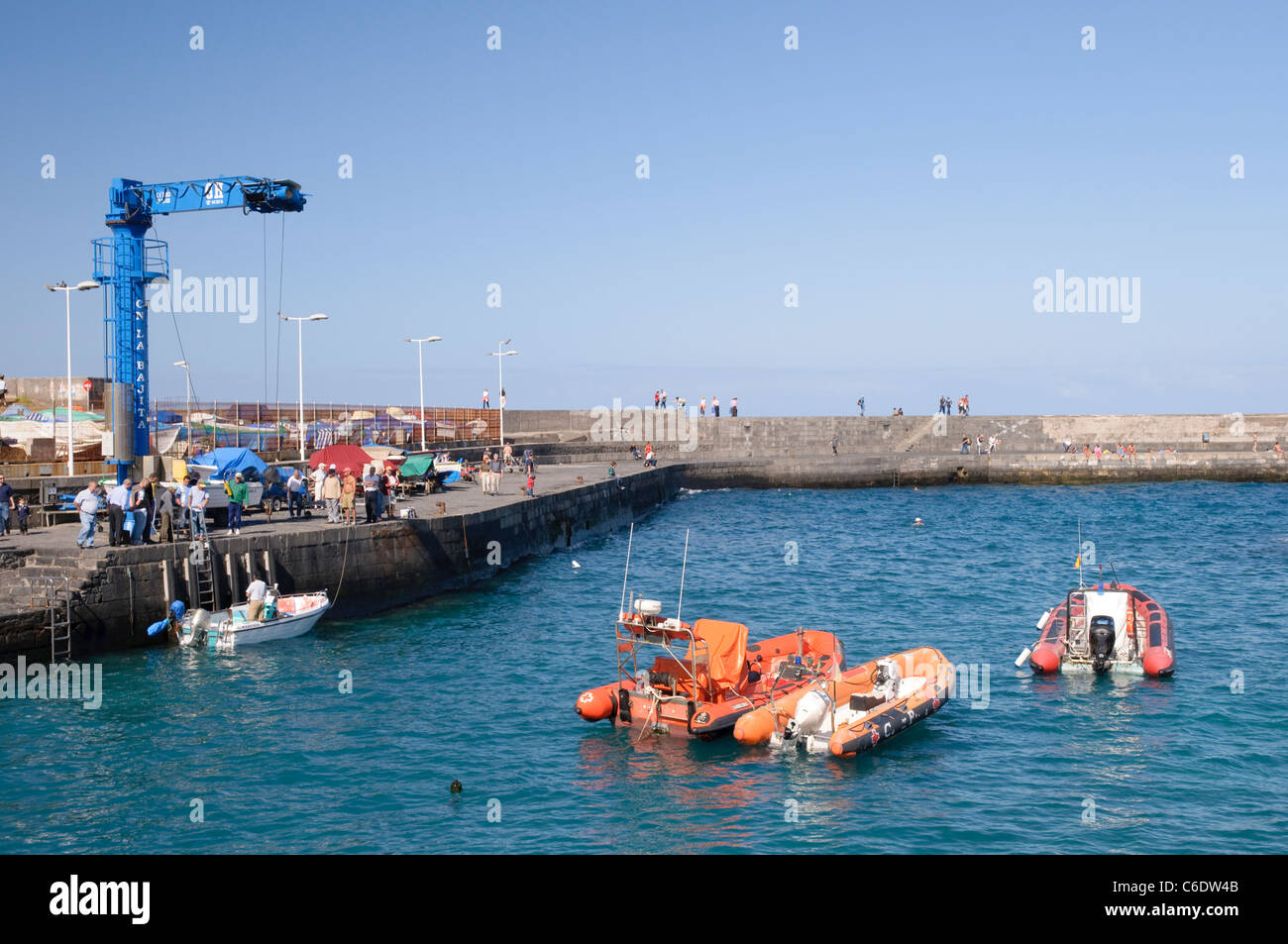 Le port de Puerto de la Cruz, Tenerife, Canaries, Espagne, Europe Banque D'Images
