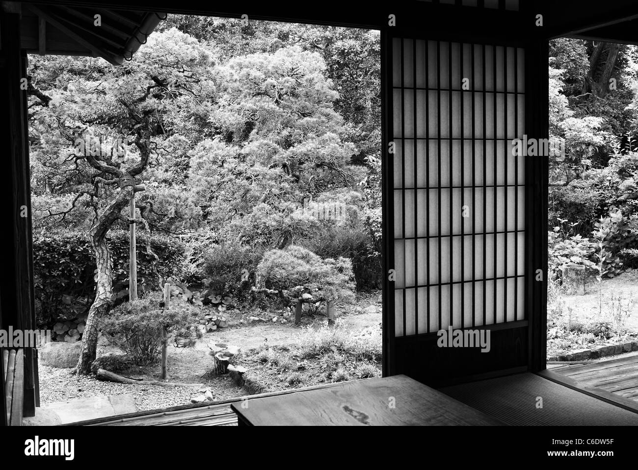 Maison de samouraï, vue sur le jardin, Yanagawa, Japon Banque D'Images