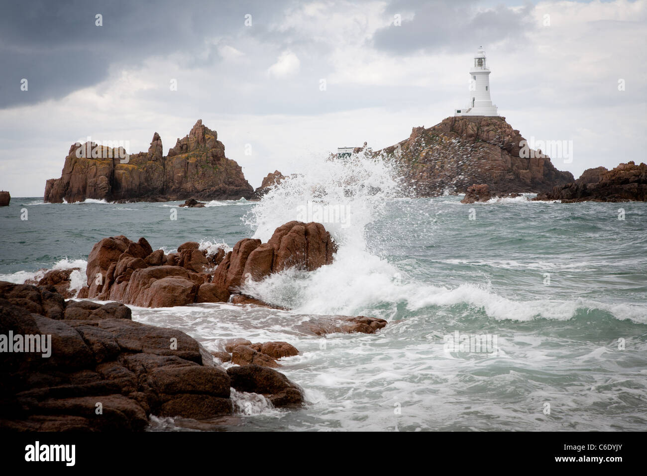 Corbiere Lighthouse phare, JerseyCorbiere Banque D'Images