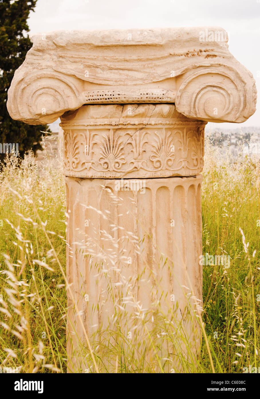 Grèce, Athènes, acropole, colonne ionique Banque D'Images